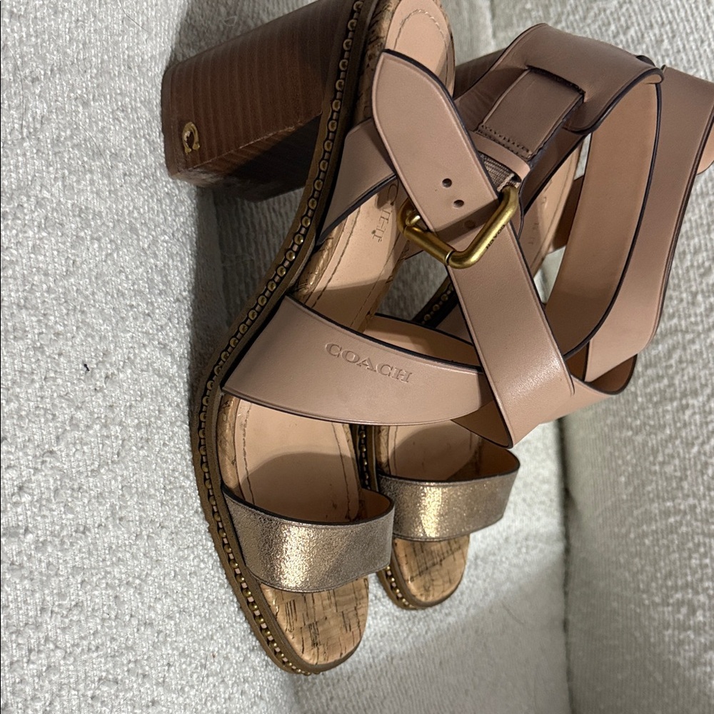Coach Women's Blush and Gold Heels